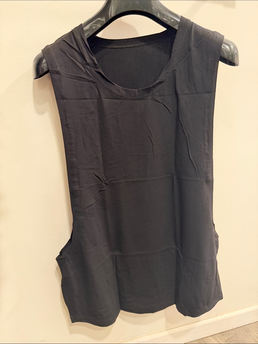 Men's Black Muscle Tank Top - Minimal Sleeveless Tee